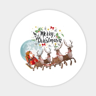 Santa and Reindeer Magnet